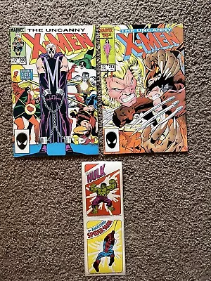Buy Uncanny X-Men #200 & #213! Trial Of Magneto. WOLVERINE Vs SABERTOOTH+ Stickers! • 24.12£