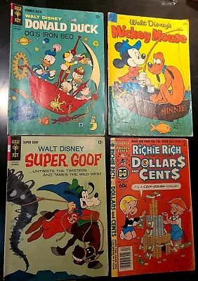 Buy 4 Vintage 1954-82 MICKEY MOUSE DONALD DUCK SUPER GOOF RICHIE RICH Comic Books • 6.48£