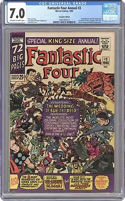 Buy Fantastic Four Canadian Price Variant Annual #3 CGC 7.0 1965 3982386014 • 217.42£