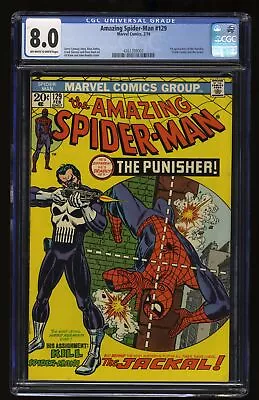 Buy Amazing Spider-Man #129 CGC VF 8.0 1st Appearance Of Punisher! Marvel 1974 • 1,670.89£