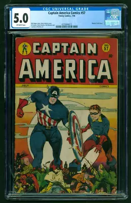 Buy Captain America Comics #57 1946 CGC 5.0 VG-Fine Timely Comics • 1,599.03£