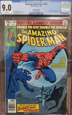Buy Amazing Spider-Man 200 (CGC 9.0) 1980. Origin Of Spider-Man Retold. Newsstand Ed • 47.51£