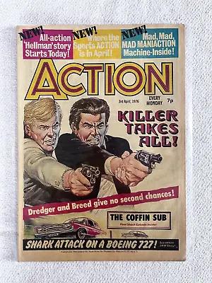 Buy ACTION #8 - 3/4/1976 - IPC - FN - Pre-ban! Hook Jaw/Dredger/Hellman • 5£