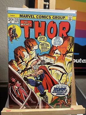Buy Thor 215 --  The God In The Jewel  Buscema Marvel 1973 • 3.36£