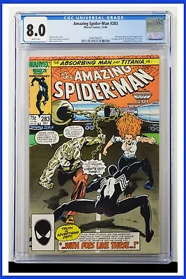 Buy Amazing Spider-Man #283 CGC Graded 8.0 Marvel 1986 White Pages Comic Book. • 42.57£