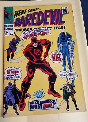 Buy Daredevil #27 - Spider-Man Appearance - Marvel 1966 • 31.72£