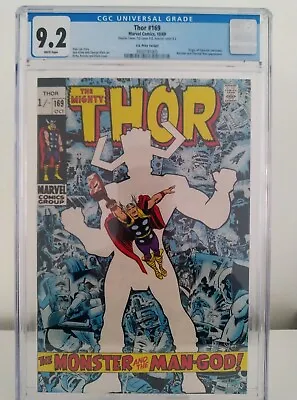 Buy Thor # 169  Cgc 9.2  Double Cover  Key Origin Of Galactus Pence  1969  Rare • 1,189.95£