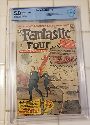 Buy Fantastic Four #13 CBCS 5.0 1st App. The Watcher, Red Ghost Marvel Comic 1963 • 394.13£