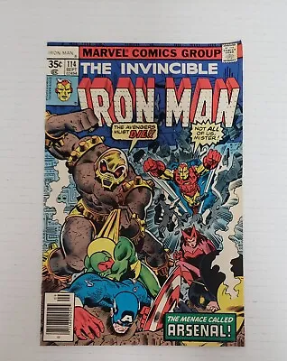 Buy The INVINCIBLE IRON MAN #114 Sept 1978 1st Print Marvel Comics Group Newsstand • 10.10£
