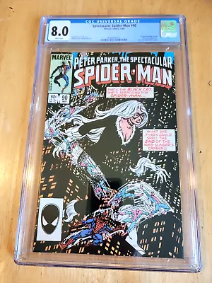 Buy Spectacular Spider-man #90 Cgc 8.0 White Pages 1st Black Costume In Title *1984* • 27.34£