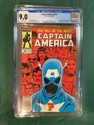 Buy Captain America 333 CGC 9.0 NEWSSTAND 1st John Walker As CAPTAIN AMERICA  1987 • 47.49£