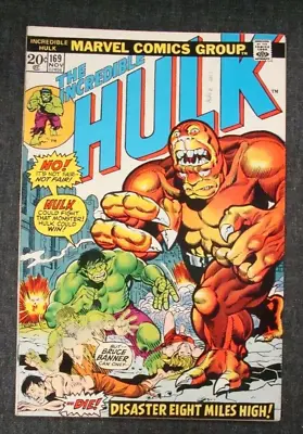 Buy Marvel Comics Incredible Hulk 169 Disaster Eight Miles High! 1973 • 5.68£