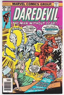 Buy Daredevil #138 Very Fine-Near Mint 9.0 Ghost Rider John Byrne Art 1976 • 24.50£