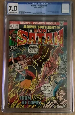 Buy MARVEL SPOTLIGHT 12 1st Appearance SON OF SATAN CGC 7.0 OW-WHITE PAGES!! 🔥🔑🔑 • 61.49£