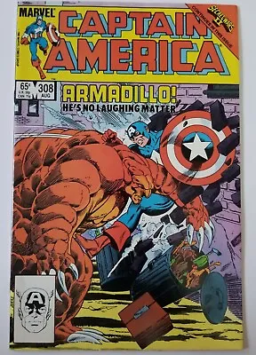Buy Captain America #308 (Marvel Comics 1985) Secret Wars II, Hawkeye, 1st Armadillo • 2.39£