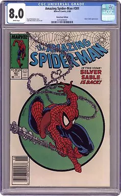 Buy Amazing Spider-Man #301N Newsstand Variant CGC 8.0 1988 4355836001 • 110.69£