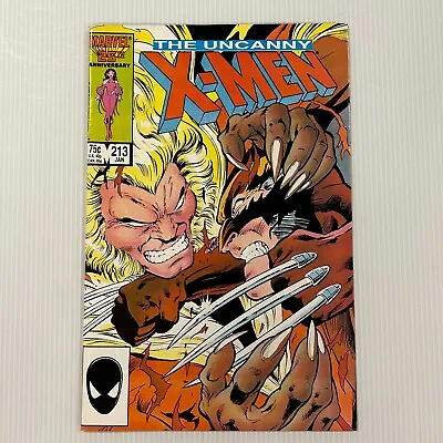 Buy The Uncanny X-Men #213 1986 VF/NM Wolverine Vs Sabretooth Cent Copy • 24£