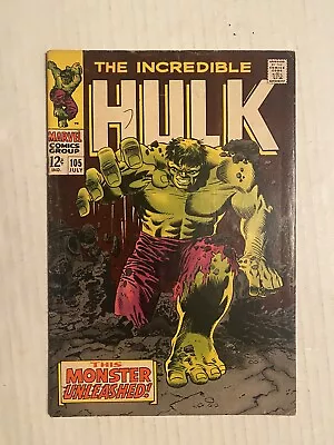 Buy Incredible Hulk 105 Marvel 1968 First Missing Link • 63.96£
