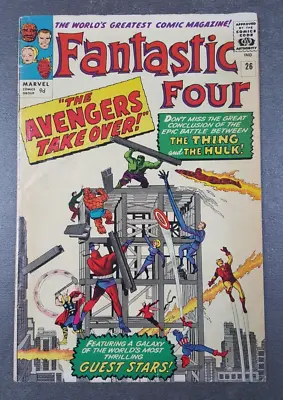 Buy FANTASTIC FOUR #25 (Marvel 1964) VG+ (4.5) Classic HULK Vs FF Vs AVENGERS • 135£