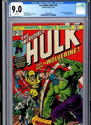 Buy CGC 9.0 Incredible Hulk #181 1st Full Appearance Of Wolverine. • 7,906.08£