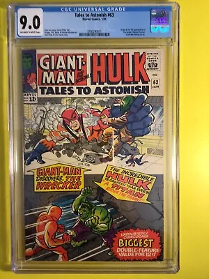Buy Tales To Astonish #63 1st Appearance Of The Leader CGC 9.0 Marvel 1965 • 751.07£
