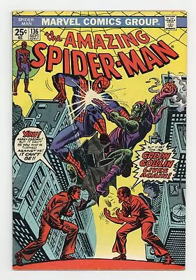 Buy Amazing Spider-Man #136 VG 4.0 1974 1st App. Harry Osborn As Green Goblin • 36.78£