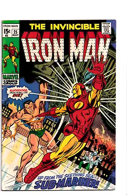 Buy Iron Man #25 1970 Marvel Comics Classic Battle Of Iron Man Vs. Sub-Mariner • 62.73£