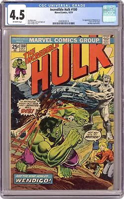 Buy Incredible Hulk #180 CGC 4.5 1974 4308363014 1st App. Wolverine (cameo) • 612.47£