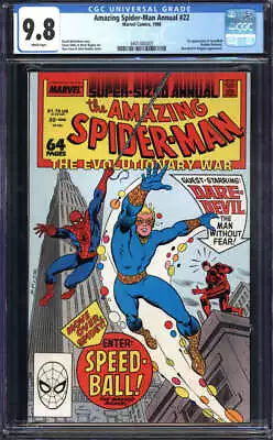Buy Amazing Spider-man Annual #22 Cgc 9.8 White Pages // 1st App Speedball 1988 • 135.92£