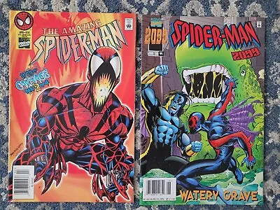 Buy Amazing Spiderman 410 & 2099 #44 1st Spider Carnage Comic Lot Rare Newsstand! • 30.08£