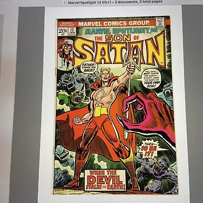 Buy Marvel Spotlight #13, VG+ 4.5, Son Of Satan Origin Revealed • 12.25£