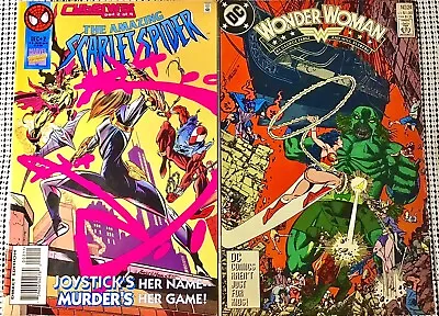 Buy {Retro Comic Book Heroines}-{‘88+’95}-{2 Comic Lot}-Wonder Woman+Scarlet Spider • 18.44£