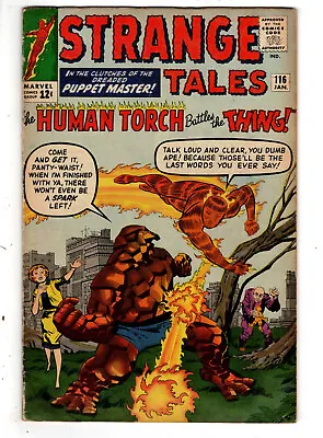 Buy Strange Tales #116 (1964) - Grade 4.5 - Human Torch Battles The Thing! • 55.29£