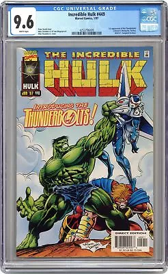 Buy Incredible Hulk #449 CGC 9.6 1997 4253796009 1st App. Thunderbolts • 162.07£
