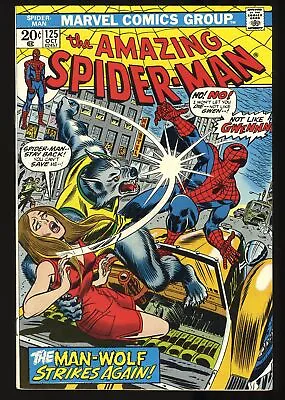 Buy Amazing Spider-Man #125 VF 8.0 2nd Appearance Man-Wolf! Marvel 1973 • 52.28£