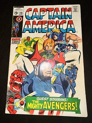 Buy CAPTAIN AMERICA #116 1969 RED SKULL COSMIC CUBE The Avengers MARVEL COMICS • 11.83£