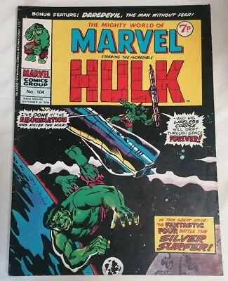 Buy COMIC - Mighty World Of Marvel The Incredible Hulk #104 Sep 28 1974 Bronze Age • 3£