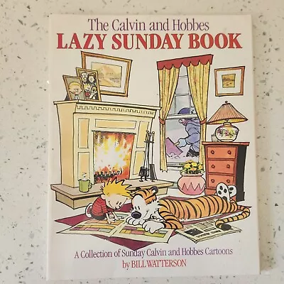 Buy Vintage 1989 Calvin And Hobbes Lazy Sunday Book Comics Cartoons 1980s Watterson  • 4.80£
