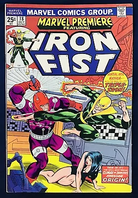 Buy Marvel Premiere #18 (1974) Origin Of Iron Fist Conclusion; MVS-Cut Out; VG/FN • 11.95£