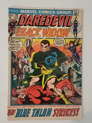 Buy Daredevil #92 Marvel Comics 1972 Black Widow 1st App Blue Talon • 6.32£