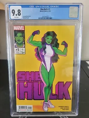 Buy She-hulk #1 Cgc 9.8 Graded 2022 Marvel Comicsrainbow Rowell! Roge Antonio! • 44.60£