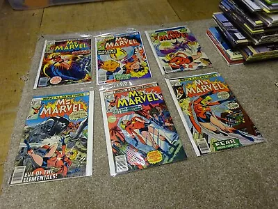 Buy 6 X Ms. Marvel Comics - 1970's - Issues 3, 8, 9, 11,12 And 14. Bagged And Carded • 14.99£