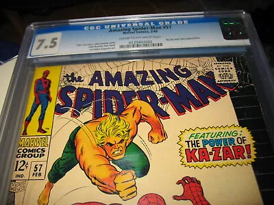 Buy  Amazing Spider-Man #57 CGC 7.5 ~ Marvel Comics ~Kazar!! • 157.67£