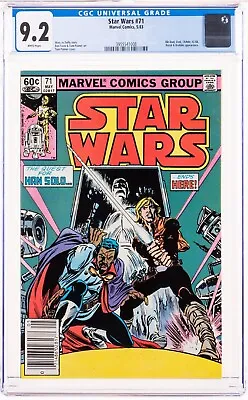 Buy 🔥STAR WARS #71 1983 CGC 9.2 White Pages Chewbacca Luke Skywalker Obi-wan Kenobi • 46.37£