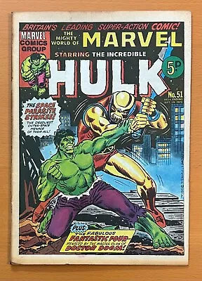 Buy Mighty World Of Marvel #51 RARE MARVEL UK 1973. Stan Lee. FN/VF Bronze Age Comic • 14.96£