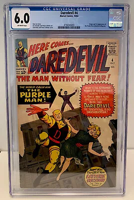 Buy Daredevil 4 CGC 6.0 - Key: 1st Appearance Of The Purple Man (1964) • 520£