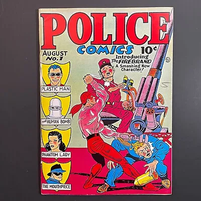 Buy Police Comics 1 1st Plastic Man + Phantom Lady Don Maris Reprint 1941 1975 Comic • 48.11£