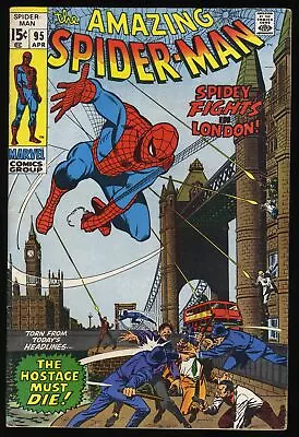 Buy Amazing Spider-Man #95 FN+ 6.5 Spidey In London! Romita/Buscema Cover! • 46.65£