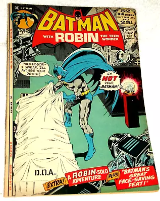 Buy VF/NM Batman Robin 240 DC 1972  Vengeance For A Dead Man  Comic Book Bronze Age • 79.44£