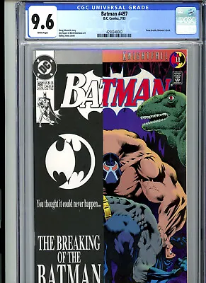 Buy Batman #497 (1993) DC CGC 9.6 White Bane Breaks Batman's Back • 43.81£